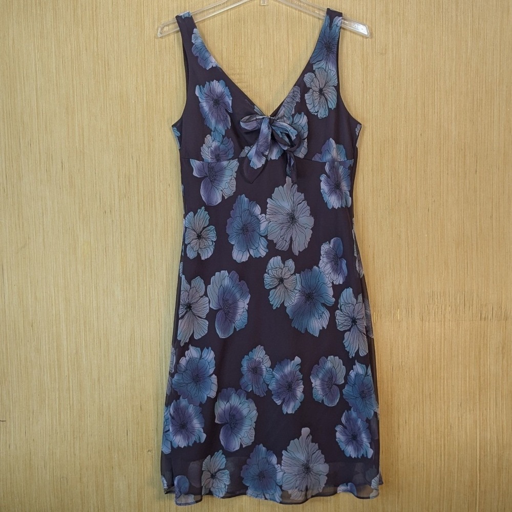 Alyn Paige Dress Juniors 13/14 Floral Sheer Chiffon Purple Vtg 90s Y2K Fairy